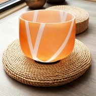 Hye-eun 432hz/440hz 8inch Orange Crystal Singing Bowl for Yoga Meditation Sound Healing