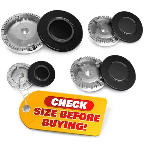 4Pcs Portable Gas Stove Burner Replacement, Black Burner Caps for Gas Range Top