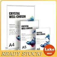 A4/A5/A6/5 Menu Holder Acrylic Display Stand Acrylic Poster Menu Holder For Restaurant
