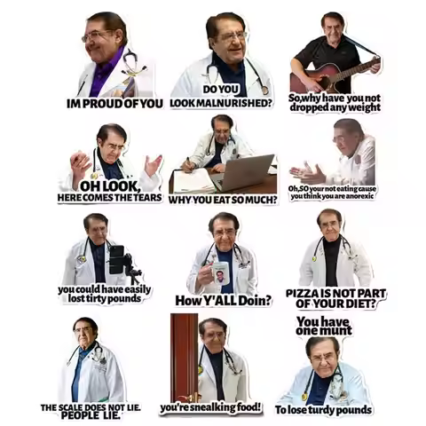12Pcs Dr Now Magnets Funny Dr. Nowzaradan Fridge Magnet Kitchen Strong Fridge Magnets Cute Magnetic 