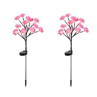 【VVL】-Solar Lights Garden Ornaments Outdoor Flower Garden Lights Peach Blossom Landscape Lighting Pa