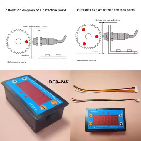 L9BE Counters Tachometer RPM-Speed Meter NPN-Hall Switch DC9-24V Speed Measure