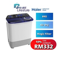 HAIER 6KG Semi Auto Series  HWM60-SX3 Twin Tub Washing Machine MESIN BASUH