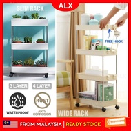 ALX (Crazy Sales) 3/4 Tier Storage Cart Shelves Organizer Rack with Wheels Tower Kitchen Laundry Liv