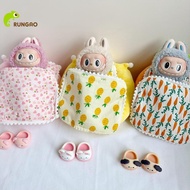 Rungao [No Doll] เตียง Labubu ตุ๊กตาเตียงมี2หมอนถุงนอน1/12ตุ๊กตา BJD GSC Body9 Mol DOD YMY Obitsu11อ