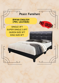 (6ft King) PVC Katil Divan Queen Murah Katil Divan King Size Katil Queen Bed divan queen bed frame