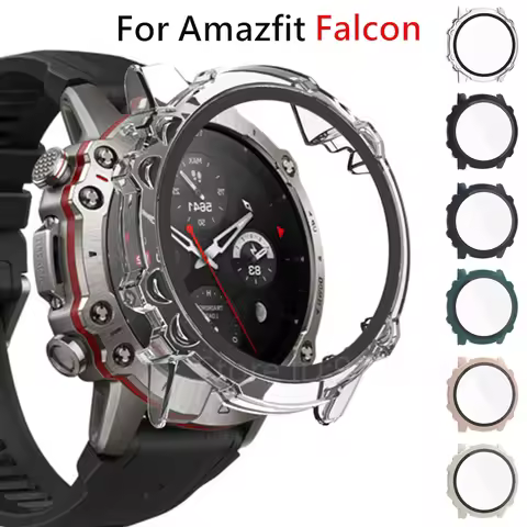Protective Case For Amazfit Falcon SmartWatch Shell Bumper PC + Tempered Glass Screen Protector Cove
