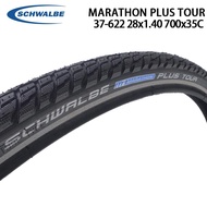 SCHWALBE ยางรถจักรยานแบบมีสายสีดำรีเฟล็กซ์สำหรับชินส่วนรถจักรยานเดินทาง700x35C ขนาด28นิ้ว37-622 28X1
