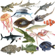 Children Simulation Marine Animal Model Toy Grouper Clownfish Leopard Shark Fox Fish Bass Swordfish 