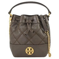 TORY BURCH 87869 品牌LOGO縫線束口迷你水桶包.岩石灰