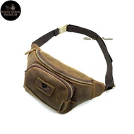 Rush Rider Full Cow Leather Waist Bag Casual Pouch Bag Men Chest Bag
