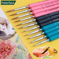 POKERFACE 11Pcs Miniature Wolf Hair Paint Brush Art Painting Brushes Artistic Watercolor Brush Oil P