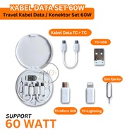 IPHONE Data Cable Set 60W Fast Charging Connector Set L-19 Type C Connector Round Micro USB Lightnin