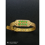 #J392 Natural Grade A Icy Jade Jadeite Watch Strap H12.4mm 925 Silver