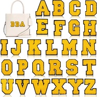 5Pcs 7cm Yellow Alphabet Patch Chenille A-Z Embroidered Letters Applique Iron on Sewing Repair DIY H