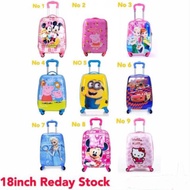 ⊙kids luggage 18inch (4 wheels ) ready stock in Malaysia beg bagasi