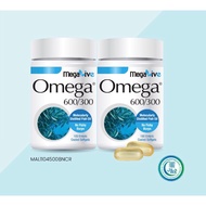 Megalive Omega 600/300 Fish Oil Softgel 2x100's