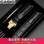 Applicable▽㍿Casio genuine leather strap male suitable for BEM506 501 EDIFICE 526 original butterfly buckle watch strap