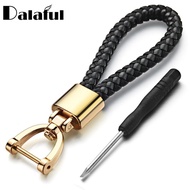 【DT】Hand Woven Leather KeyChain Detachable Metal 360 Degree Rotating Horseshoe Buckle Braided Moto Car Key Chain For Men Gift K394 hot