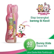 Darlie Bunny Kids Travel Kit Children's Toothbrush & Toothpaste Set