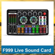 (HARB) F999 Sound Card Audio Mixer Live Sound Card Voice Changer Mixing Console Amplifier Sound Card