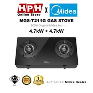 Midea Gas Stove MGS-T211G MGS-T211S (4.7kW) / MGS-T211S (3.3kW) Tempered Glass Stove Stainless Steel