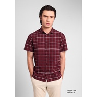 KEMEJA MANZONE - Men's Short Sleeve Oxford Shirt Artifact 02 Modern Fit - Red