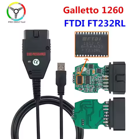 10pcs Galletto 1260 FTDI FT232RQ RL EOBD ECU Programmer Read Write Car ECU Flasher Works For Multi-C