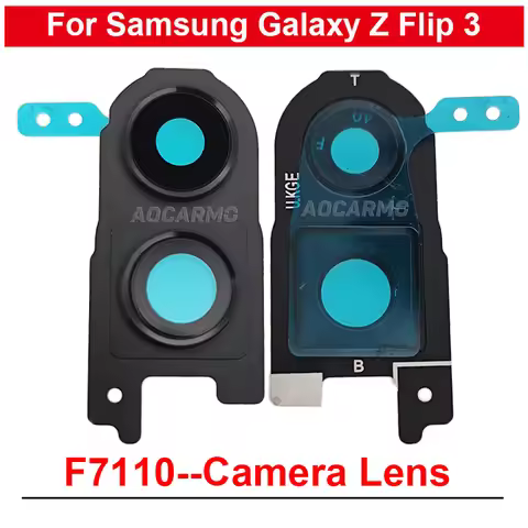 For Samsung Galaxy Z Flip 3 F7110 Flip3 Black Rear Back Camera Lens With Frame And Sticker Replaceme