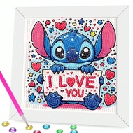 1PC DIY 5D Stitch I Love You Diamond Painting Kit - Classic Cartoon Disney Character Theme, Round Di