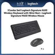 [Combo Set] Logitech Signature K650 Wireless Keyboard with Wrist Rest + Logitech Signature M650 Wire