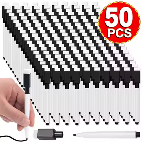 Whiteboard Marker Pen Dry Erase Markers with Eraser Cap for Office School Stationery Magnetic White