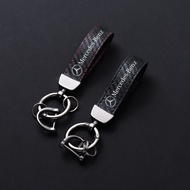 Carbon Fiber Leather Car Keychain For Mercedes Benz A180 A200 A260 W203 W210 W211 W204 C E S CLS CLK