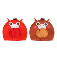 [mojotorw7] Funny Plush Hat Warm Cartoon Photo Props Men Women Halloween Party Horses Mascot Head Co