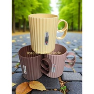 Dozens of 9-Handle Striped Plastic Cups - Food Grade Drinking Cups