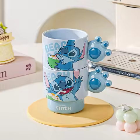 Cartoon Stitch Office Coffee Milk Cup High-quality Couple Christmas Mug Creative Ceramic Mugs Bevera