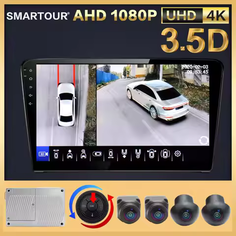 SMARTOUR HD 4K UHD 3.5D 360 Degree Bird View Panorama System Cameras Car Parking Surround View Video