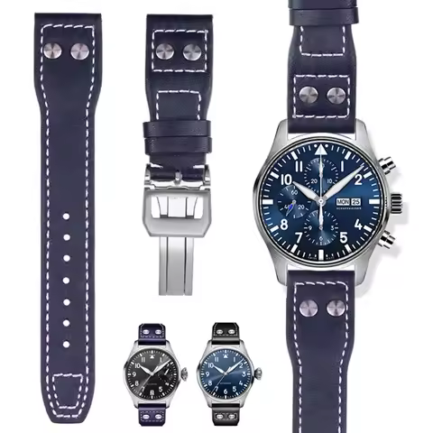 Applicable to IWC watch series leather straps, cowhide bracelets, metal folding clasp wristbands, su