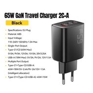 Essager 65W GaN Travel Charger Type-C1+Type-C2/USB-A Charger Plug Gallium Nitride 65W Fast Charging 