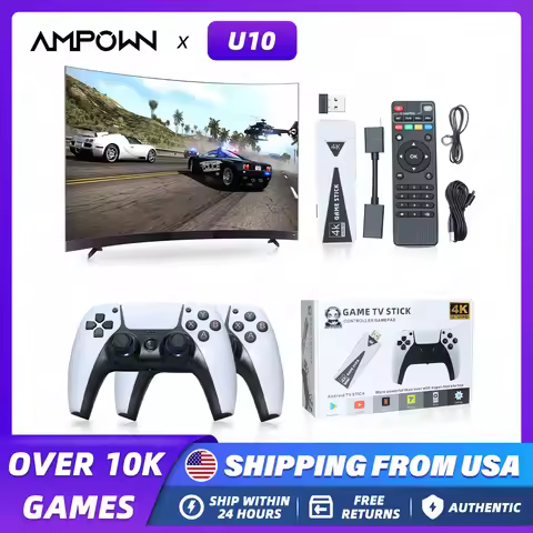 U10 Game Console RK3228A 4K Output HDMI Support Wireless 2.4G Control Handle Gaming Device Multilang