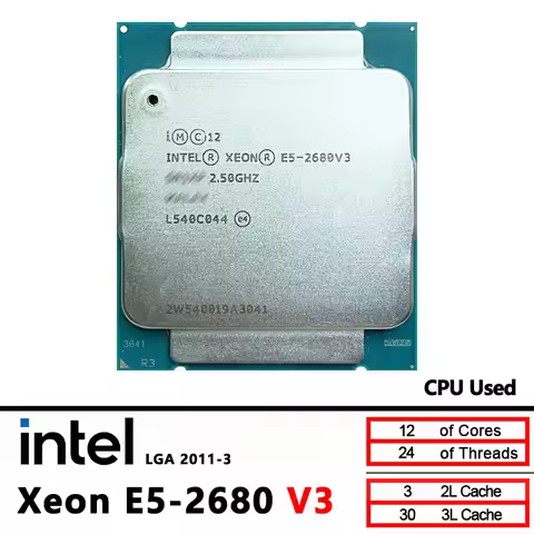 Intel Xeon E5 2680 V3 Used E5 2680V3 2.5 GHz Twelve-Core Twenty-four-Thread CPU processor 30M 120W L
