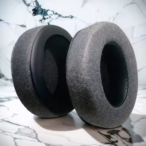 Upgrade Ear Pads Replacement Gray Flannel Memory Foam Compatible with Audio-TechnicaMSR7/Fostex T50R