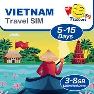 Happy Vietnam SIM Card แฮปปี้ เทเลคอม เวียดนาม - 3-15 วัน 1-8 กิกะไบต์ ซิมการ์ดท่องเที่ยวแบบเติมเงิน