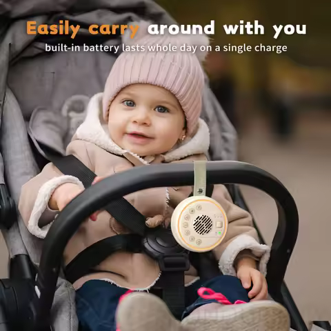 White Noise Speaker Bluetooth Baby Sleep Machine Built-in Night Light 22 Soothing Sound 30/60/90 Min