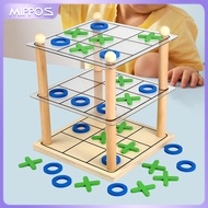 Mippos XO เกมกระดานหมากรุกสำหรับผู้ใหญ่เด็กเกมโต้ตอบสนุกๆ3ชั้นของเล่นเพื่อการศึกษาสำหรับครอบครัวกลาง
