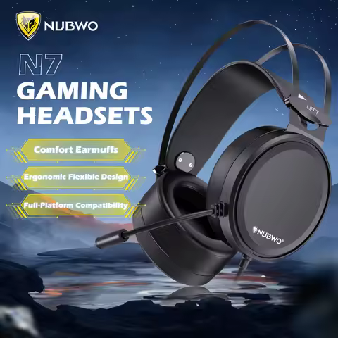 NUBWO N7 Gaming Headsets for PS4/PS5/Switch/Xbox One Wired Gaming Headphones with Noise Canceling Mi