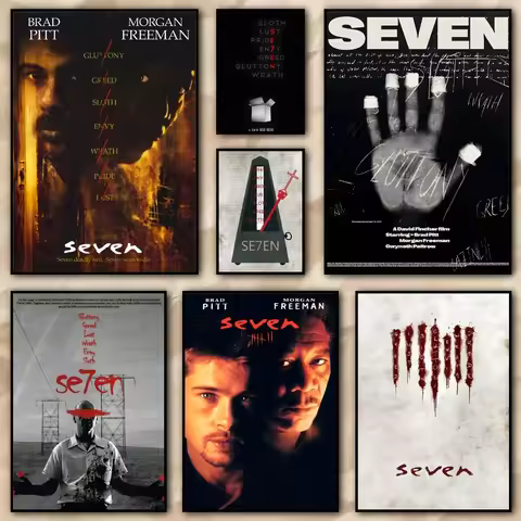 Seven Se7en Movie Self-adhesive Art Painting Calligraphy HD Canvas Poster living room bedroom bar ae
