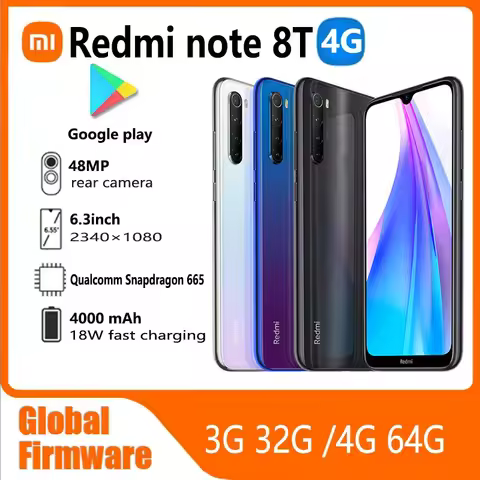 Xiaomi Redmi Note 8T 4G Global firmware 6.3inch Qualcomm Snapdragon 665 18W rear fingerprint smartph