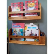Wooden Bookshelf Rak Buku Aesthetic Rak Buku Sekolah Anak Rak Buku Bertingkat Rak Buku Kayu
