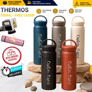 AJ 384 Thermos 500ML Engrave Laser Name Hadiah/Termos Tahan Sejuk Panas/Custom Name/Botol Minum/Boto